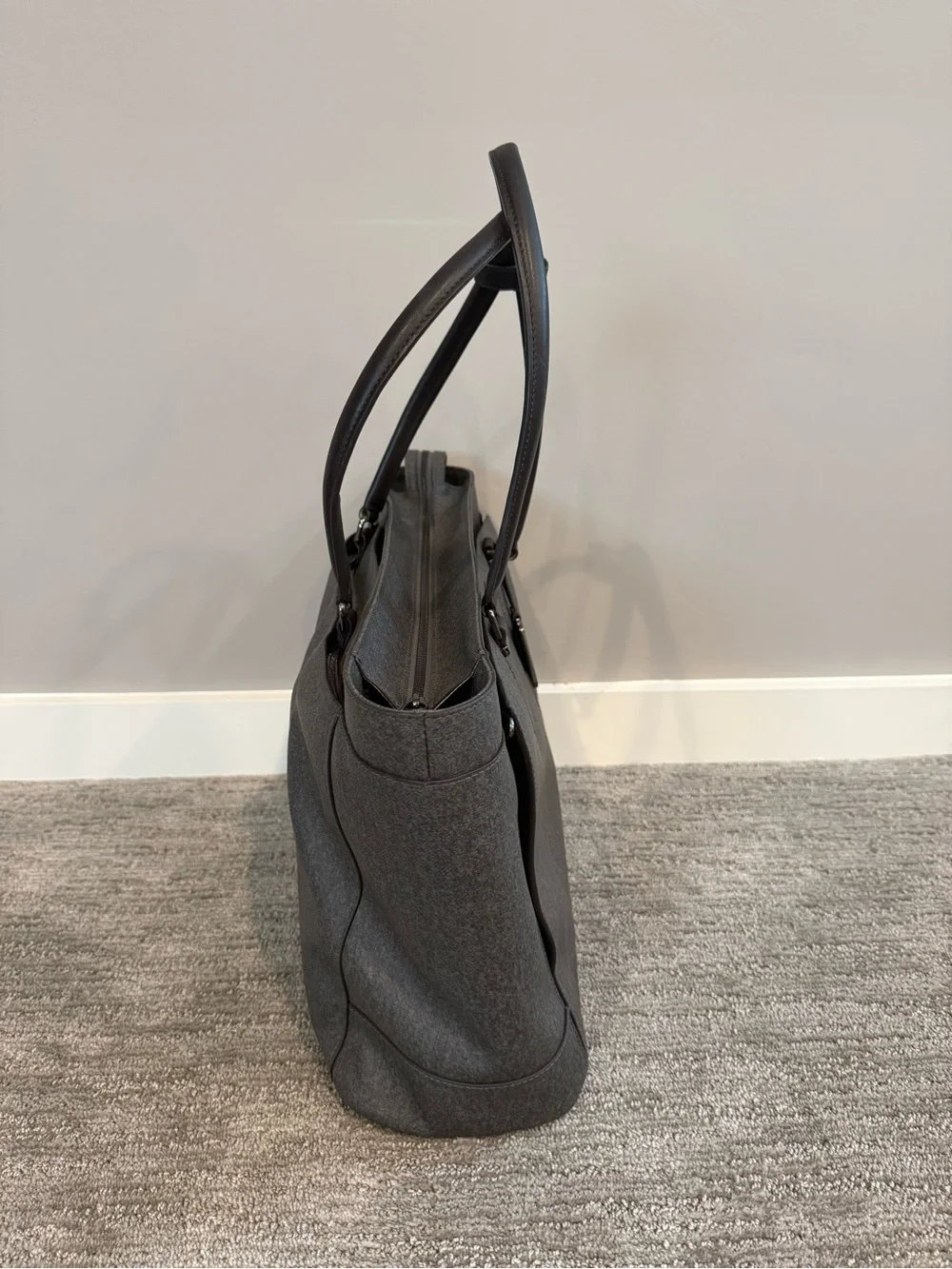 Tumi Sinclair Valerie Business Tote- gray coated canvas